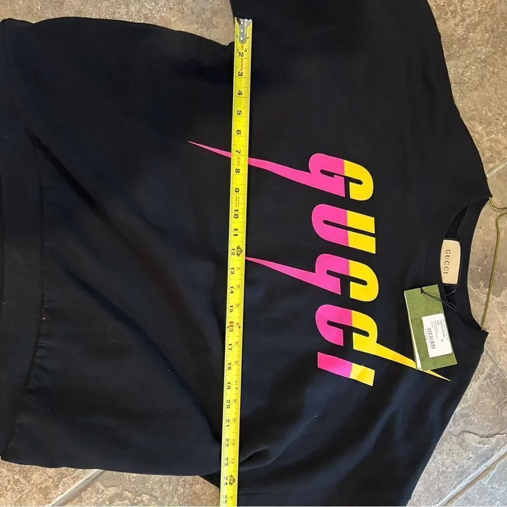 Men's Gucci blade logo print cotton sweatshirt, size XL made in Italy